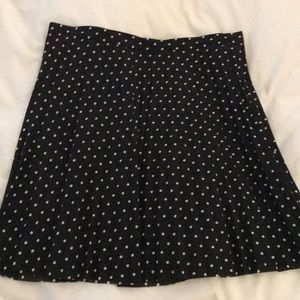 J.Crew Black & White Polka Dot Pleated Skirt Sz 8